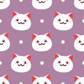 Cute cat face vector seamless pattern Royalty Free Stock Photo