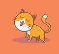 cute cat feel so comfortable with his owner. Animal Isolated Cartoon Flat Style Icon illustration Premium Vector Logo Sticker