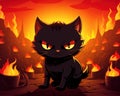 cute cat full of devilish and mischievous things. Royalty Free Stock Photo