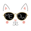 Cute cat in glasses poster Royalty Free Stock Photo