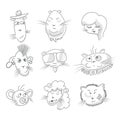 Cute cat icon set Royalty Free Stock Photo