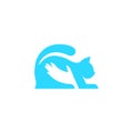 Cute Cat Kitten Lover Care Simple Logo Template