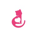 Cute Cat Kitten Lover Care Simple Logo Template