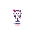 cute cat logo theme is suitable for use in the world