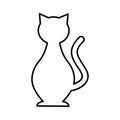 Cute cat mascot silhouette isolated icon