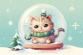 Cute Cat - Nursery illustrations. AI Generated