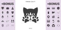 Cute Cat, paws - logo, symbol, protect sign