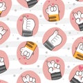 Cute cat paws wallpaper vector illustration