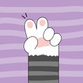 Cute cat paws wallpaper vector illustration