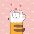 Cute cat paws wallpaper vector illustration