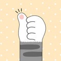 Cute cat paws wallpaper vector illustration