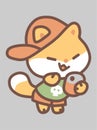 Cute Cat Playing Phone Cartoon Vector Icon Illustration.