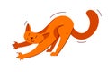 Cute cat playing and stretching vector illustration. Royalty Free Stock Photo