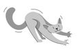 Cute cat playing and stretching vector illustration. Royalty Free Stock Photo