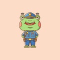 Cute cat police officer uniform cartoon animal character mascot icon flat style illustration concept Royalty Free Stock Photo