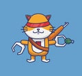 cute cat robot modern. Animal Isolated Cartoon Flat Style Sticker Web Design Icon illustration Premium Vector Logo mascot