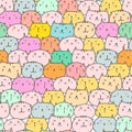 Cute cat seamless pattern background.