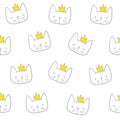 Cute cat seamless pattern. For print, baby clothes, t shirt, child, wrapping paper, wallpaper. Vector EPS10 Royalty Free Stock Photo