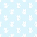 Cute cat sitting back view seamless pattern background