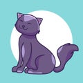 cute cat sitting sweet. cartoon illustration