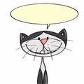 Cute cat smiling and illustration cartoon and speaking