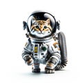 A cute cat in space suit on white background