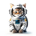 A cute cat in space suit on white background