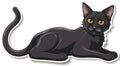 Cute Cat Sticker Design with Playful Expression on White Background. This is AI generative image. Royalty Free Stock Photo