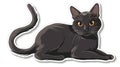 Cute Cat Sticker Design with Playful Expression on White Background. This is AI generative image. Royalty Free Stock Photo