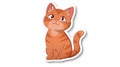 Cute Cat Sticker Design with Playful Expression on White Background. This is AI generative image. Royalty Free Stock Photo
