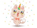 Cute cat with unicorn horn Royalty Free Stock Photo