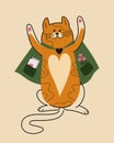 Cute cat for Valentines Day vector illustration Royalty Free Stock Photo