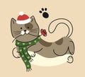 Cute cat for Valentines Day vector illustration Royalty Free Stock Photo