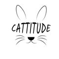 Cute Cat Vector Design with Meow text Design