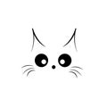 Cute Cat Vector Design with Meow text Design