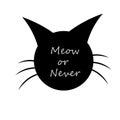 Cute Cat Vector Design with Meow text Design