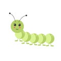 Cute caterpillar. Baby insect. Cartoon flat vector illustration Royalty Free Stock Photo