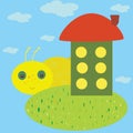 Cute caterpillar illustration Royalty Free Stock Photo