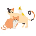 Cute cats and bird mascots adorables characters Royalty Free Stock Photo