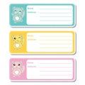 Cute cats on colorful background suitable for kid address label design