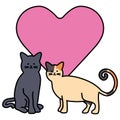 Cute cats mascots adorable with heart Royalty Free Stock Photo