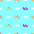 Cute cats seamless pattern