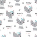 Cute cats seamless pattern