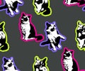 Cute Cats seamless pattern. Pet vector illustration. Cartoon cat images. Cute design for kids.ÃÂ¡ Royalty Free Stock Photo