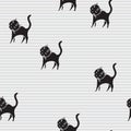 Cute Cats Seamless Pattern. Pets Retro Background.