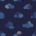 Cute cats sleep on the clouds. Seamless pattern for textiles, paper