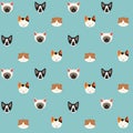 Cute cats vector pattern, illustration