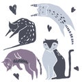 Cute cats vector set Royalty Free Stock Photo