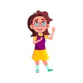 cute caucasian girl wearing glasses welcoming grandfather on playground cartoon vector