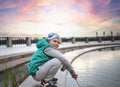 Cute Caucasian teenager boy smiling looking at the camera, Royalty Free Stock Photo